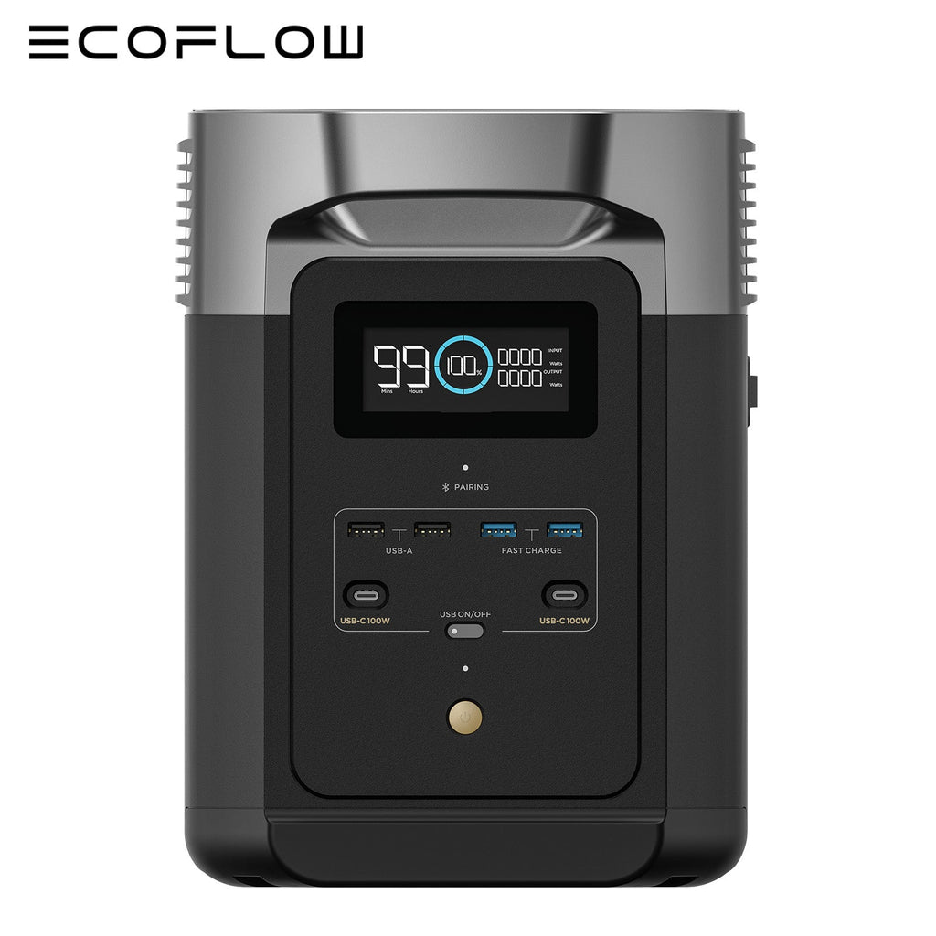 ECOFLOW DELTA 2 LiFePO4 Power Station 2400W Max with 220W Portable Solar Panel